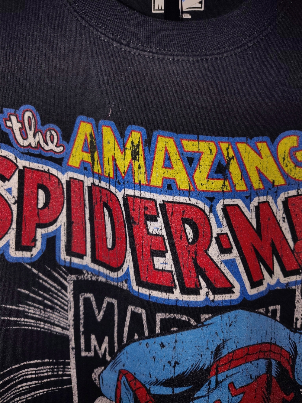 Mens Black Spider-Man Graphic Sweater - Marvel